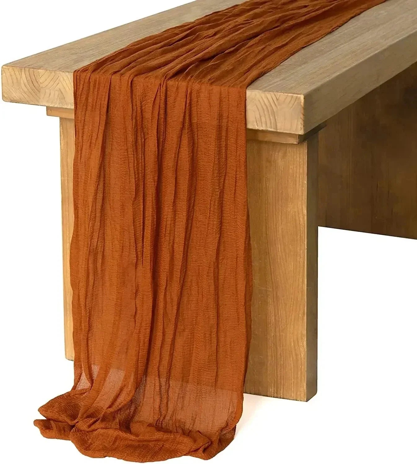 Chemins de Table en Gaze de Coton - Ensemble Élégant de 10 Pièces Plissées