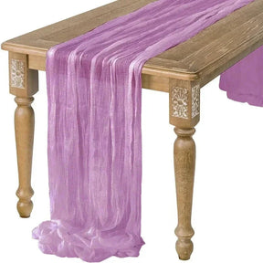 Chemins de Table en Gaze de Coton - Ensemble Élégant de 10 Pièces Plissées