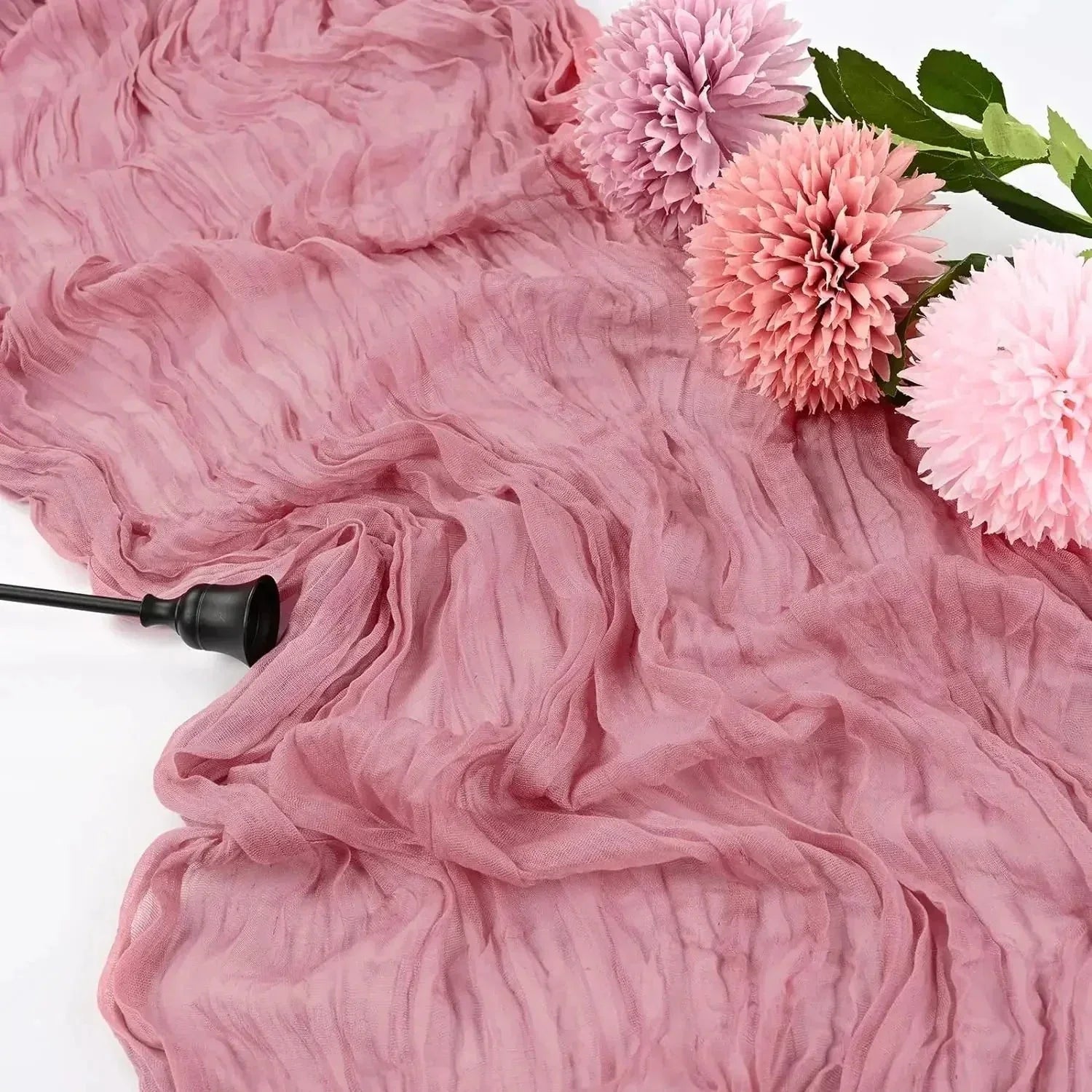 Chemins de Table en Gaze de Coton - Ensemble Élégant de 10 Pièces Plissées