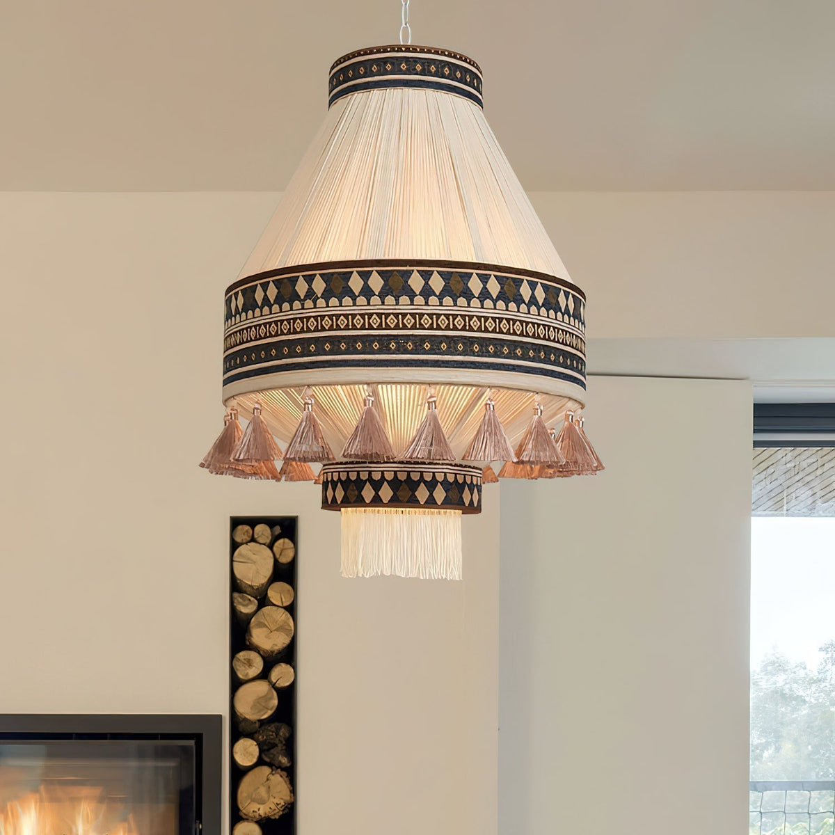 Lampe Pendante Bohémienne - Franges Élégantes et Ambiance Chaleureuse