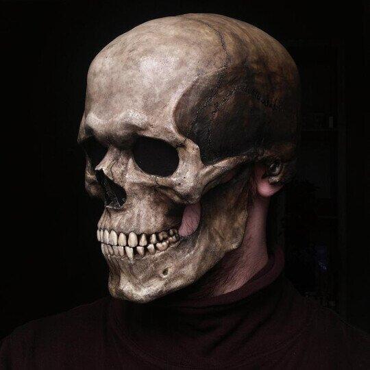 Masque de Crâne Réaliste Mobile - Idéal pour Halloween et Événements Thématiques