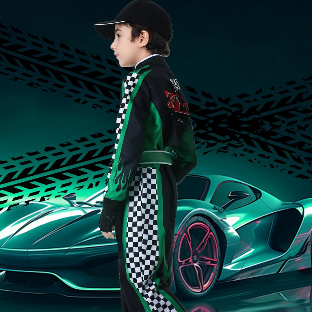 Costume de Pilote de Course pour Garçons - Ensemble Complet avec Accessoires Inclus