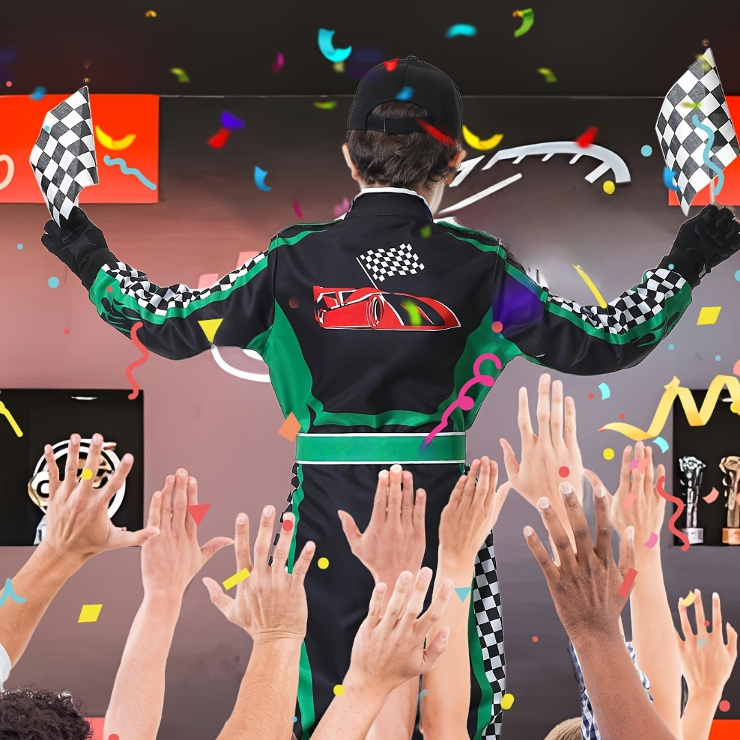 Costume de Pilote de Course pour Garçons - Ensemble Complet avec Accessoires Inclus