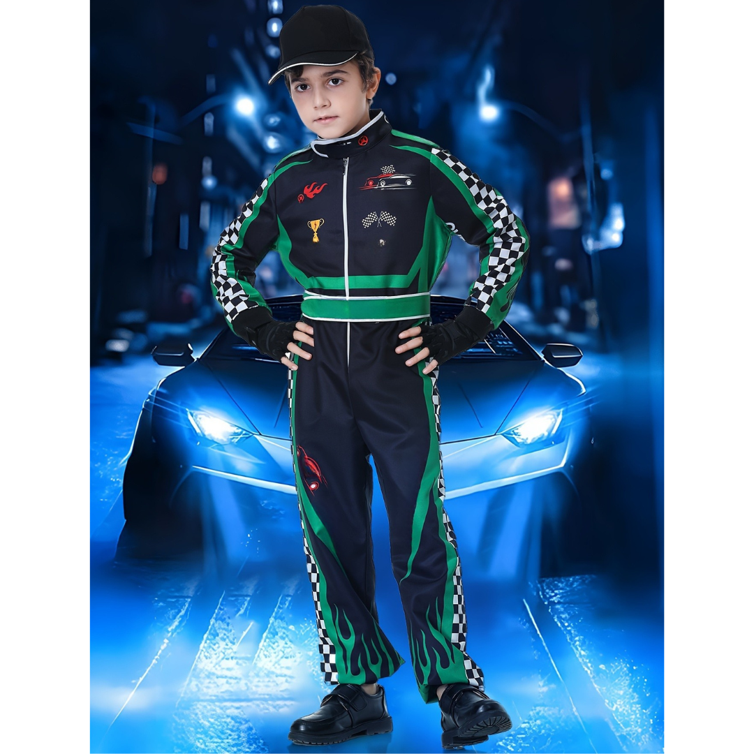 Costume de Pilote de Course pour Garçons - Ensemble Complet avec Accessoires Inclus
