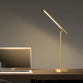 Lampe de Bureau LED Minimaliste - Éclairage Élégant avec Détails en Laiton