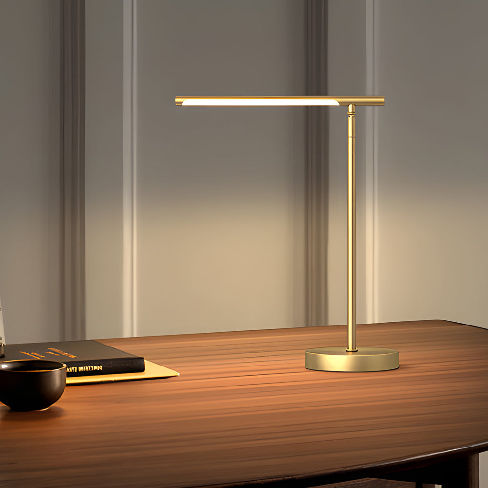 Lampe de Bureau LED Minimaliste - Éclairage Élégant avec Détails en Laiton