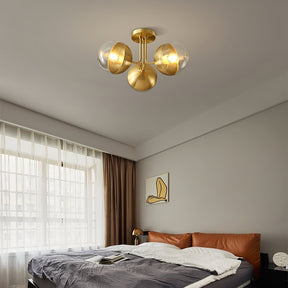 Luminaire de Plafond Luxueux - Design Industriel en Verre et Métal