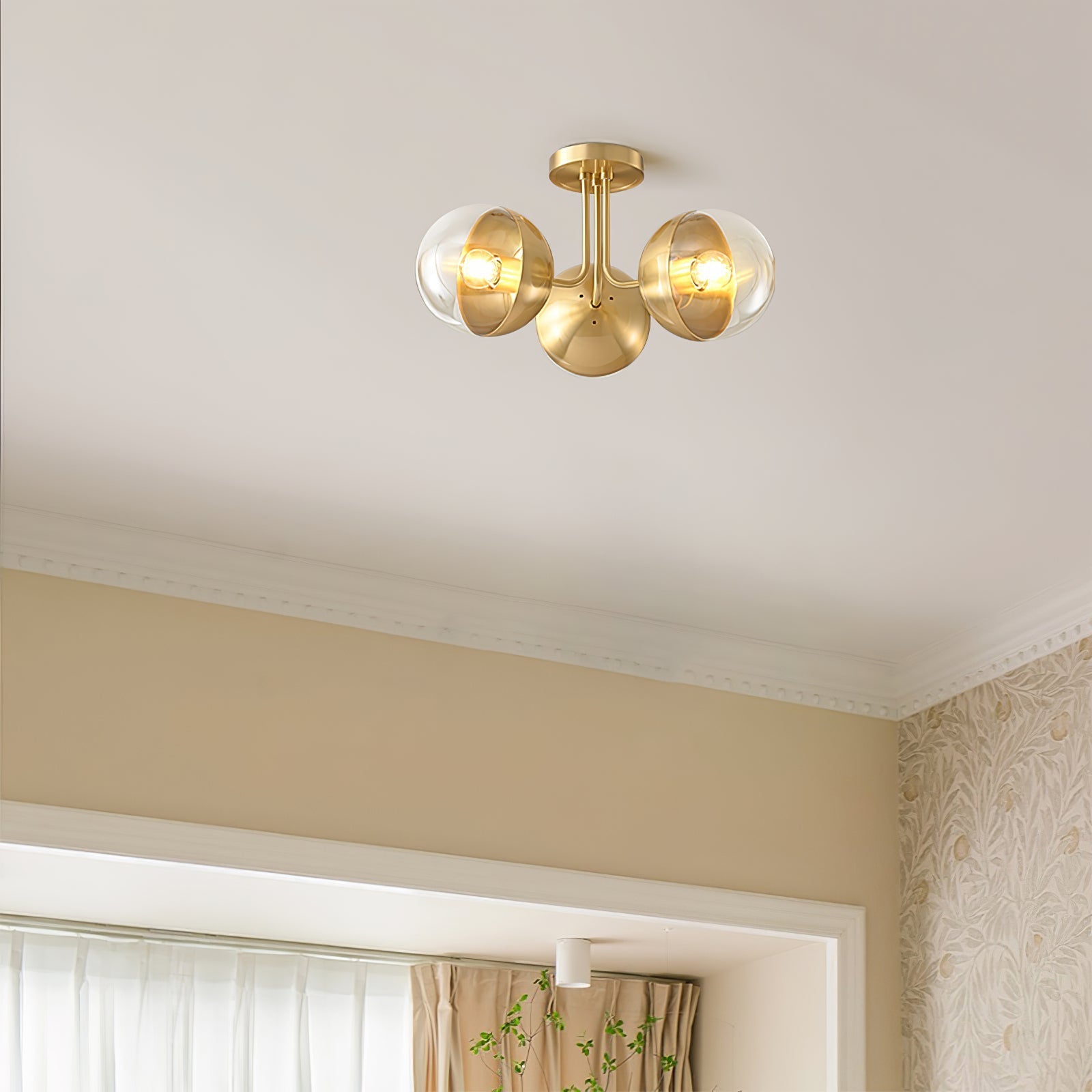 Luminaire de Plafond Luxueux - Design Industriel en Verre et Métal
