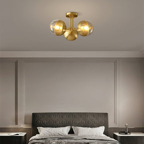 Luminaire de Plafond Luxueux - Design Industriel en Verre et Métal