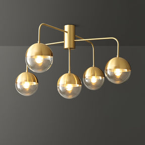 Luminaire de Plafond Luxueux - Design Industriel en Verre et Métal