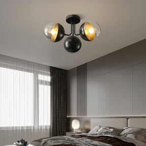 Luminaire de Plafond Luxueux - Design Industriel en Verre et Métal