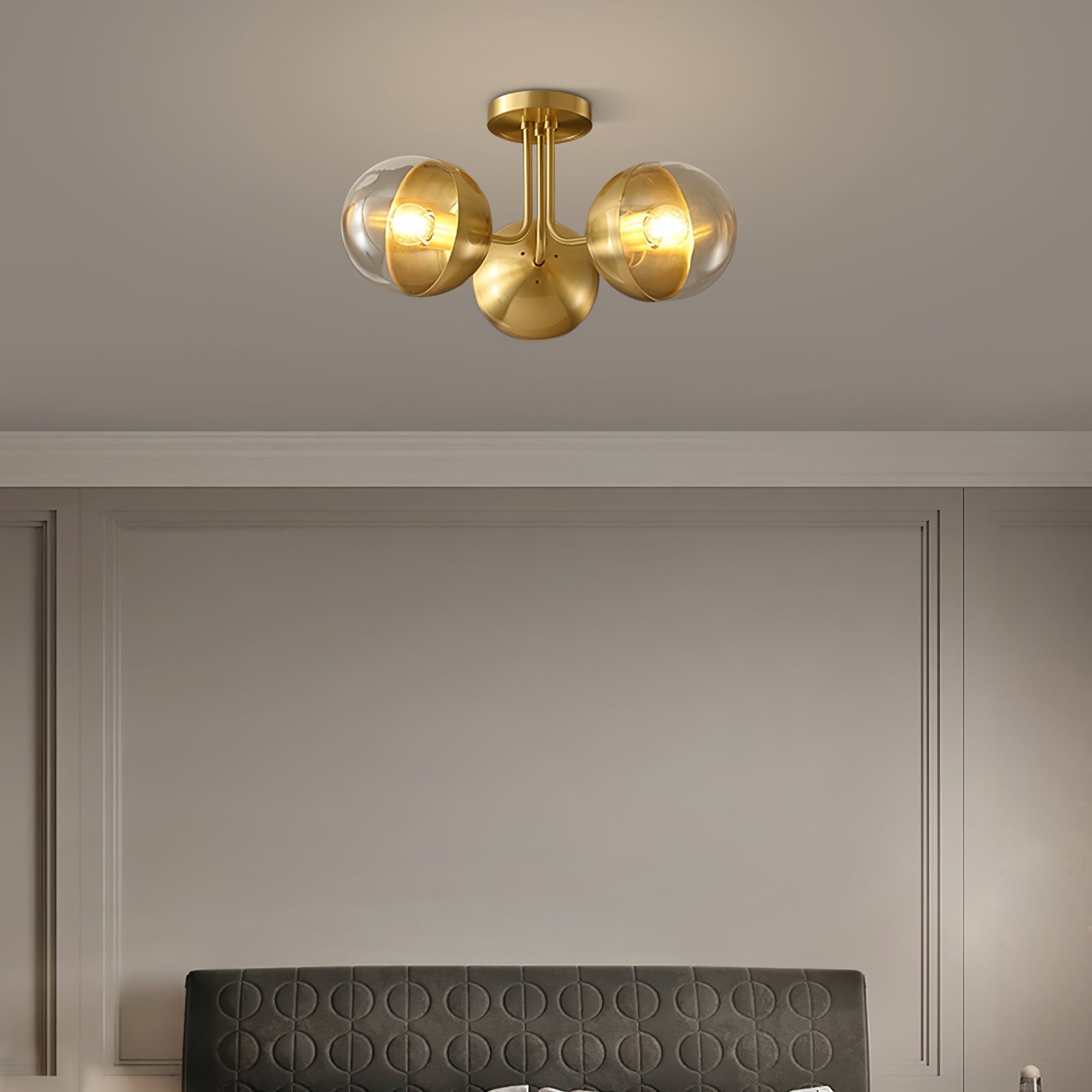 Luminaire de Plafond Luxueux - Design Industriel en Verre et Métal