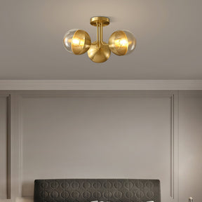 Luminaire de Plafond Luxueux - Design Industriel en Verre et Métal