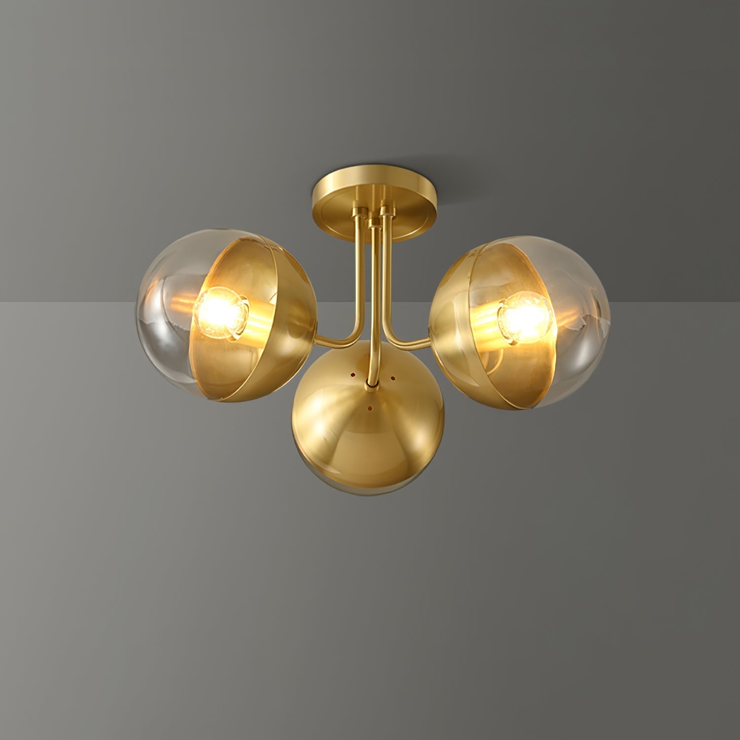 Luminaire de Plafond Luxueux - Design Industriel en Verre et Métal