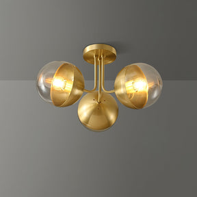 Luminaire de Plafond Luxueux - Design Industriel en Verre et Métal