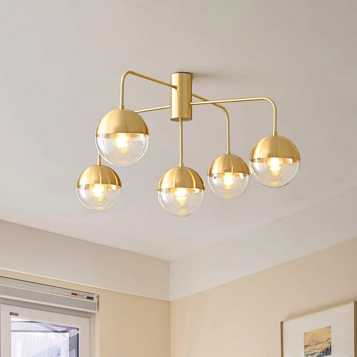 Luminaire de Plafond Luxueux - Design Industriel en Verre et Métal