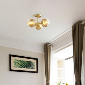 Luminaire de Plafond Luxueux - Design Industriel en Verre et Métal