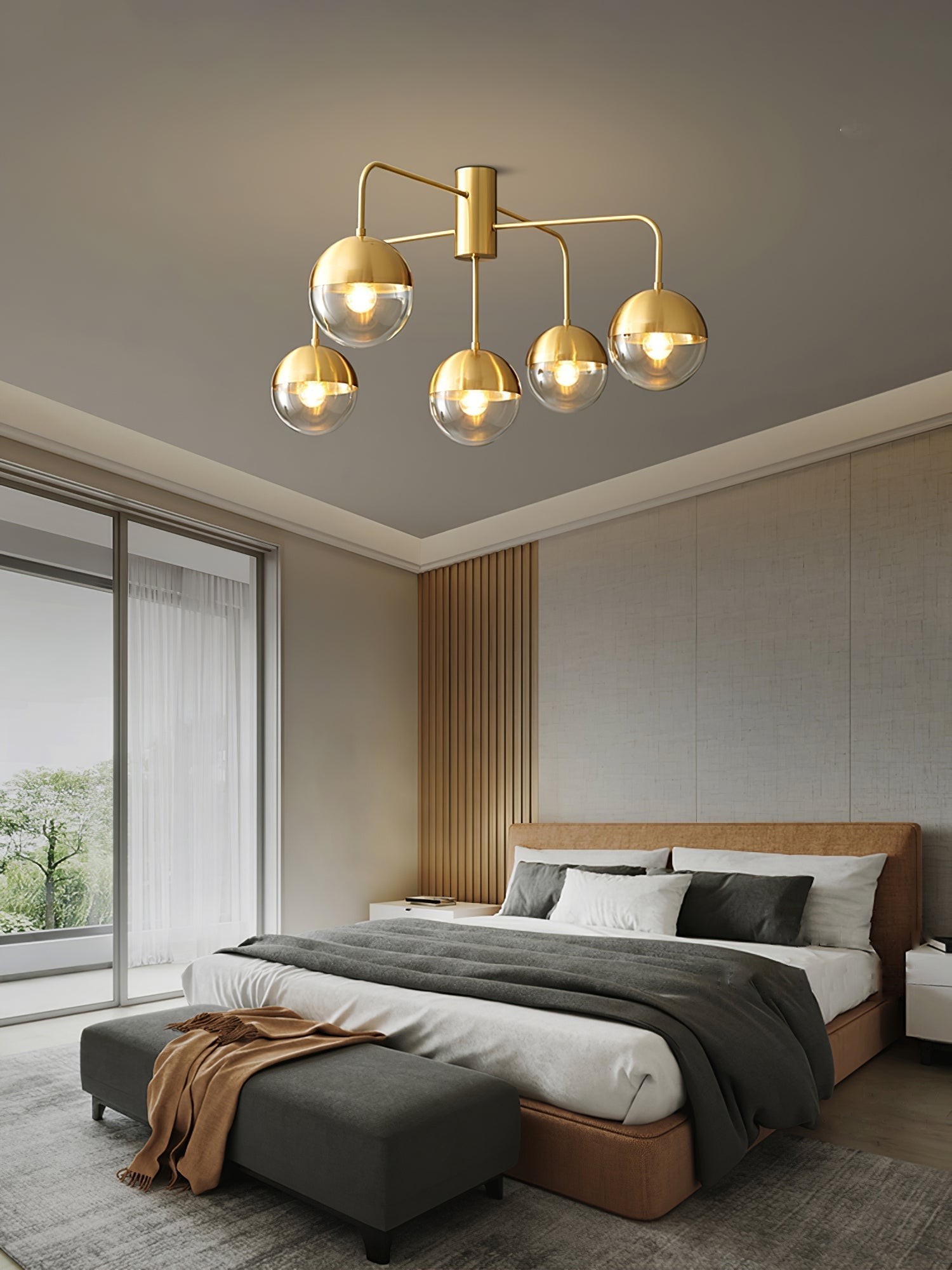 Luminaire de Plafond Luxueux - Design Industriel en Verre et Métal