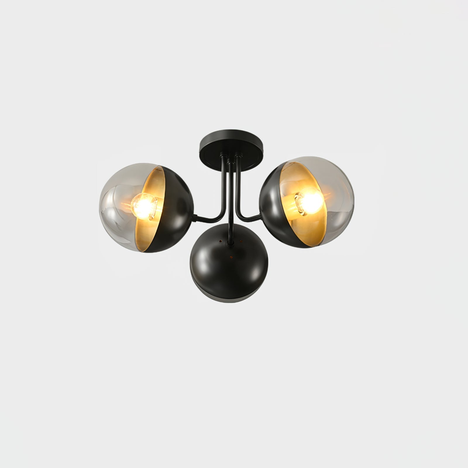 Luminaire de Plafond Luxueux - Design Industriel en Verre et Métal