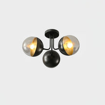 Luminaire de Plafond Luxueux - Design Industriel en Verre et Métal