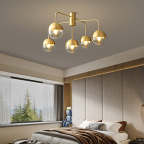 Luminaire de Plafond Luxueux - Design Industriel en Verre et Métal