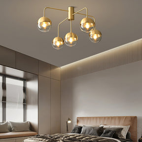 Luminaire de Plafond Luxueux - Design Industriel en Verre et Métal