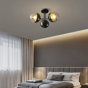 Luminaire de Plafond Luxueux - Design Industriel en Verre et Métal