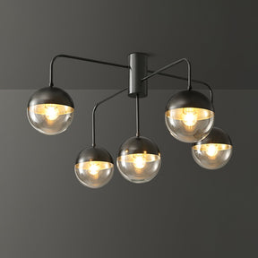 Luminaire de Plafond Luxueux - Design Industriel en Verre et Métal