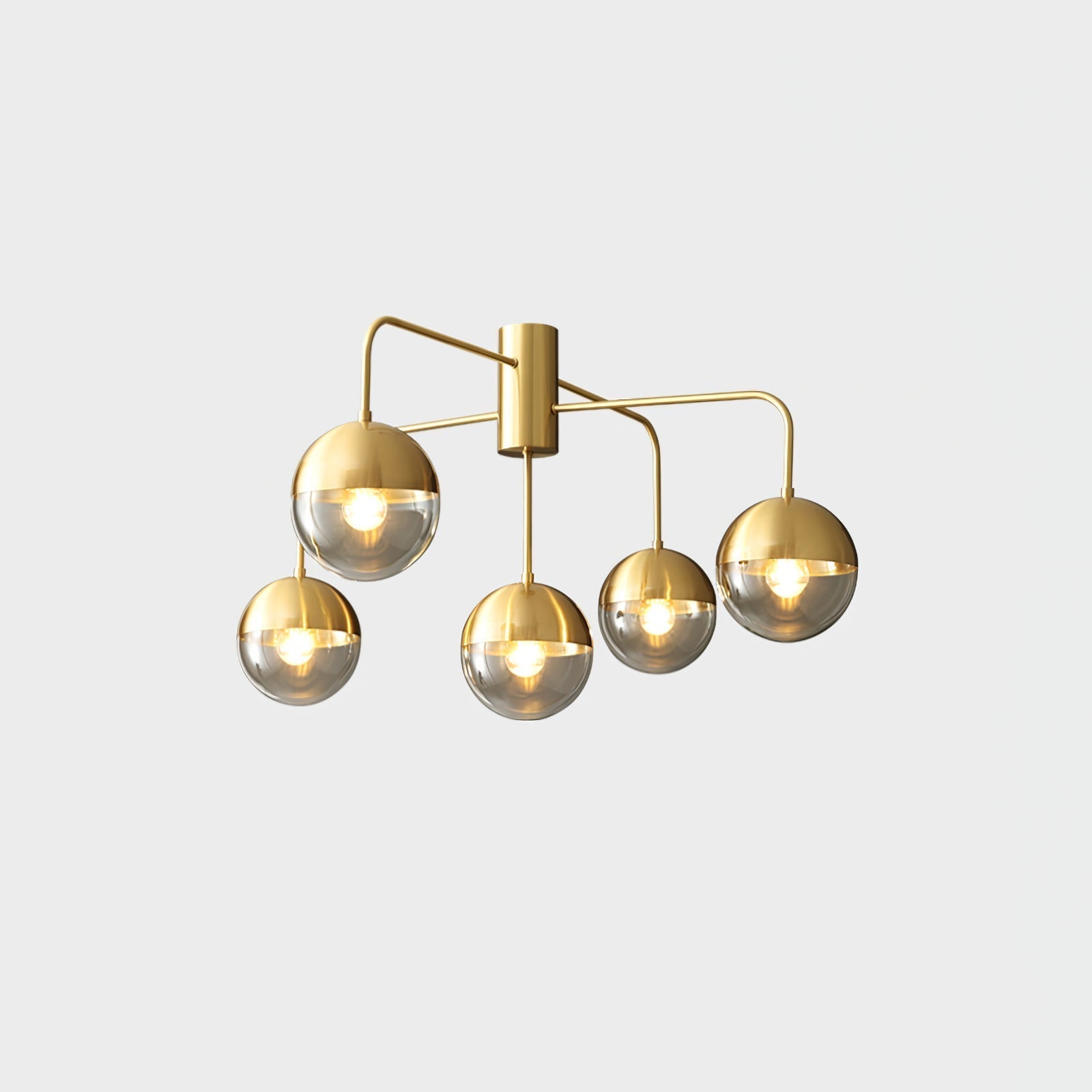 Luminaire de Plafond Luxueux - Design Industriel en Verre et Métal