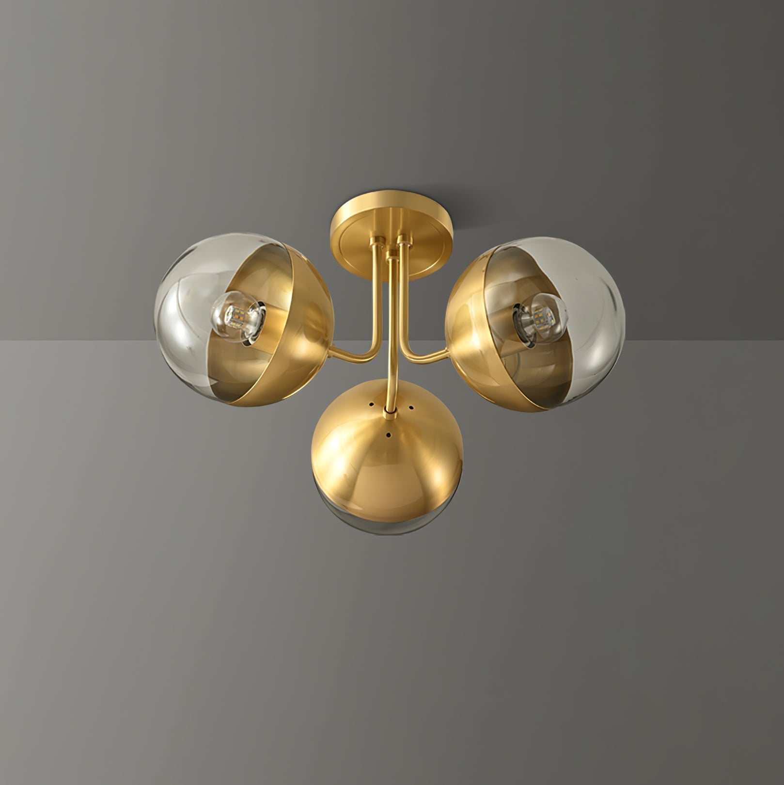 Luminaire de Plafond Luxueux - Design Industriel en Verre et Métal