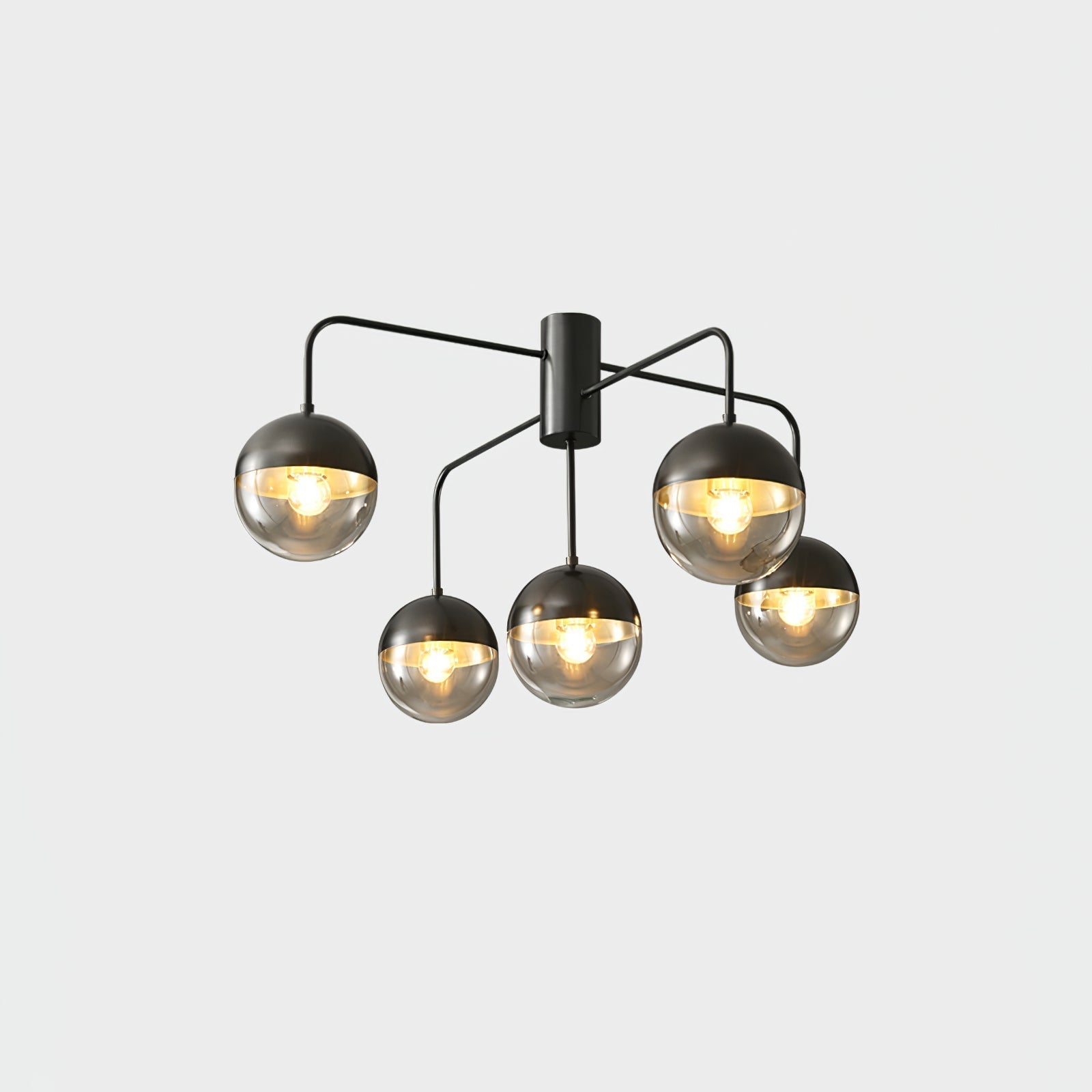 Luminaire de Plafond Luxueux - Design Industriel en Verre et Métal