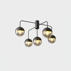 Luminaire de Plafond Luxueux - Design Industriel en Verre et Métal