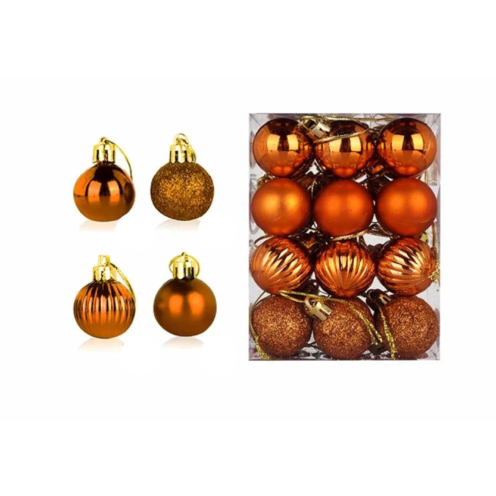 Boules de Noël Élégantes - Ensemble de 24 Ornements en Céramique