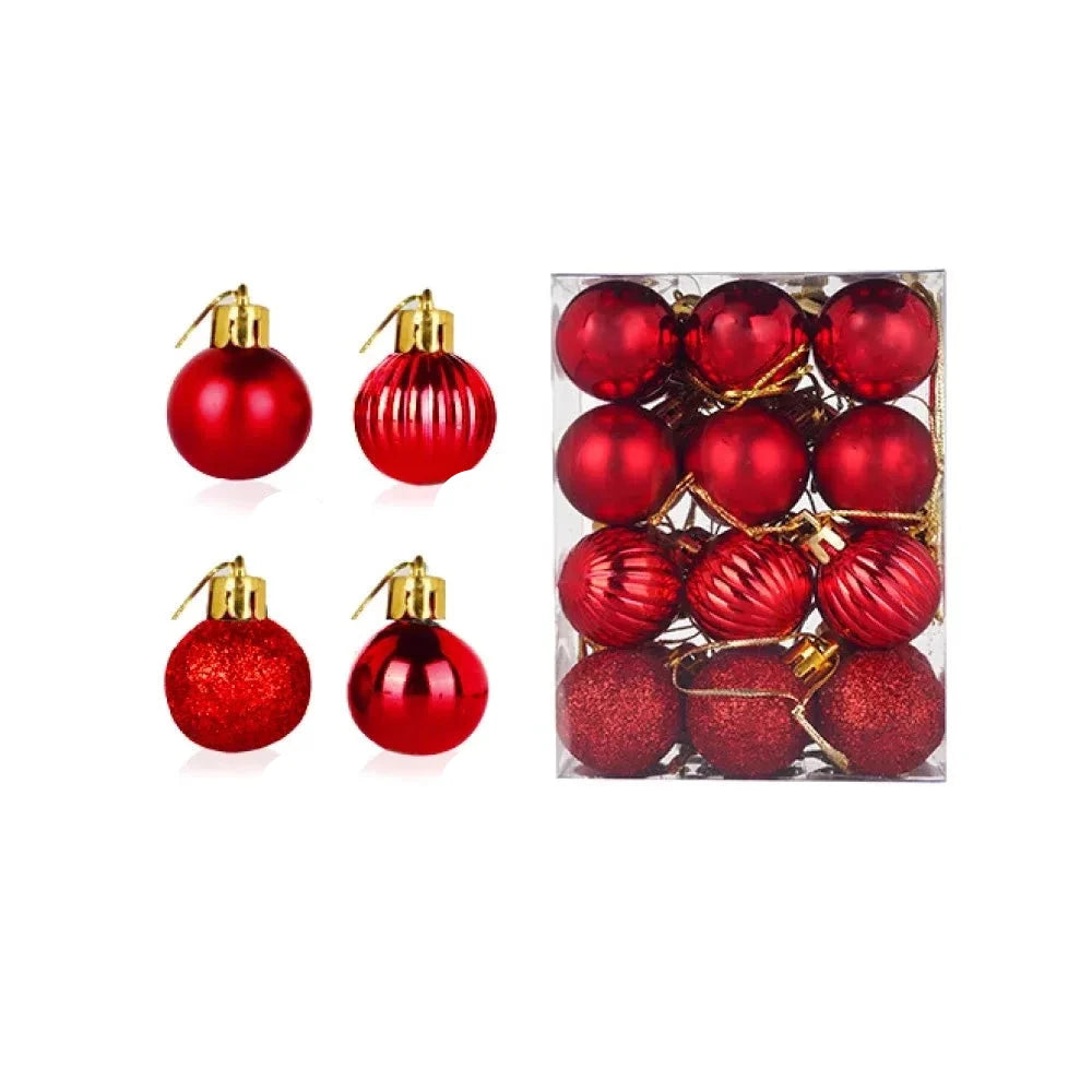 Boules de Noël Élégantes - Ensemble de 24 Ornements en Céramique