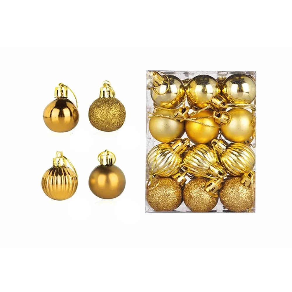Boules de Noël Élégantes - Ensemble de 24 Ornements en Céramique