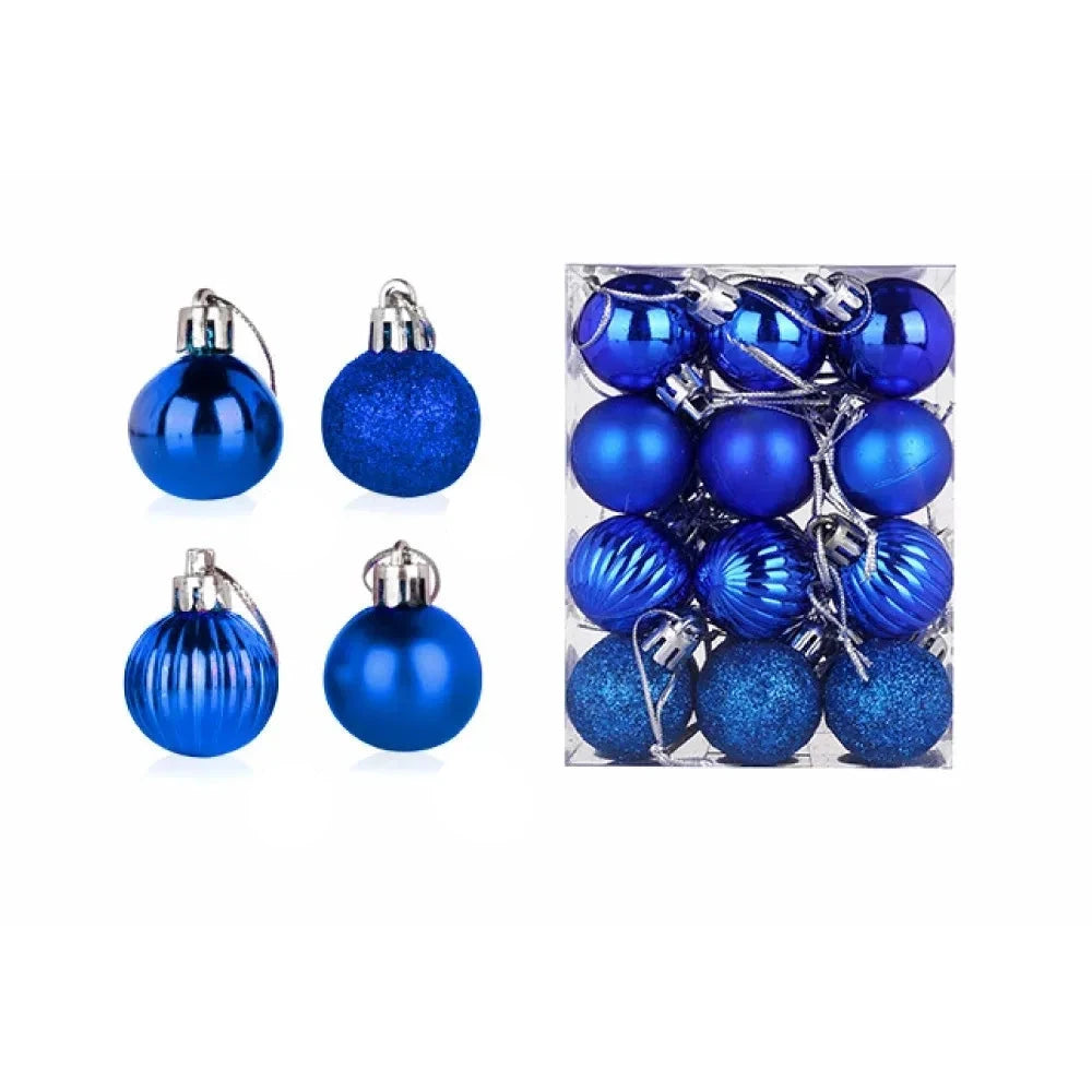 Boules de Noël Élégantes - Ensemble de 24 Ornements en Céramique