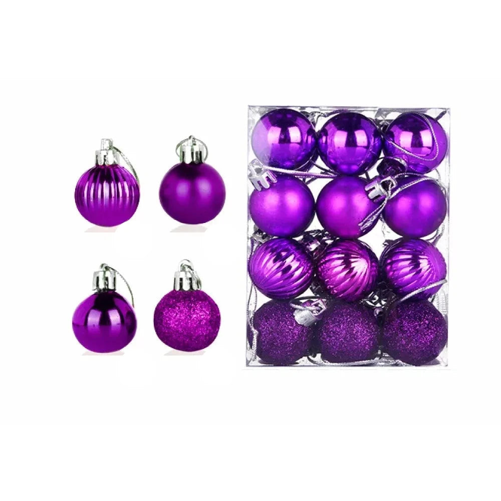 Boules de Noël Élégantes - Ensemble de 24 Ornements en Céramique