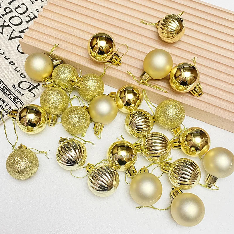 Boules de Noël Élégantes - Ensemble de 24 Ornements en Céramique