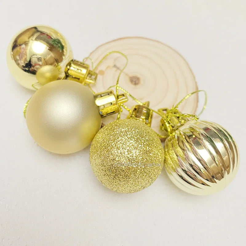 Boules de Noël Élégantes - Ensemble de 24 Ornements en Céramique