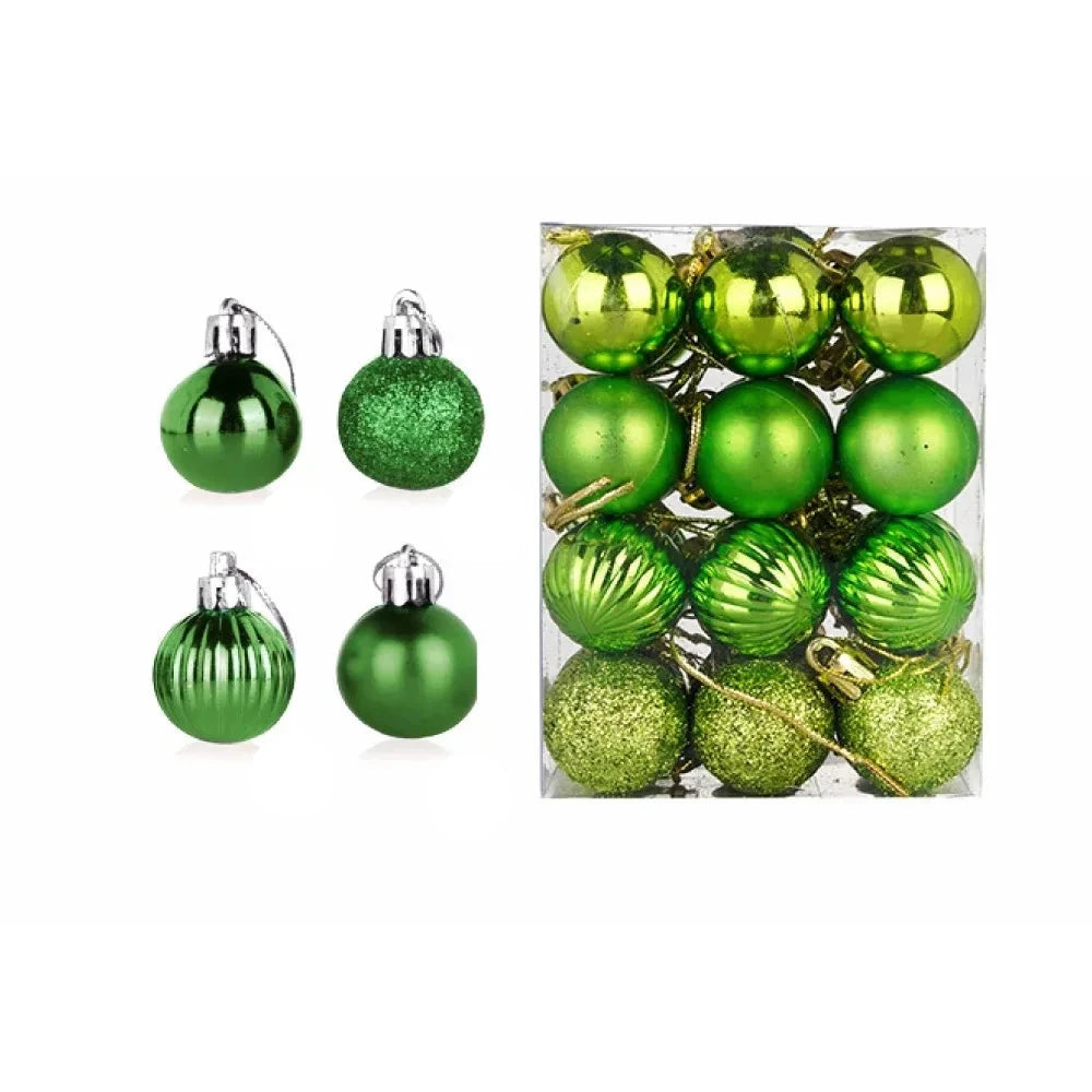 Boules de Noël Élégantes - Ensemble de 24 Ornements en Céramique
