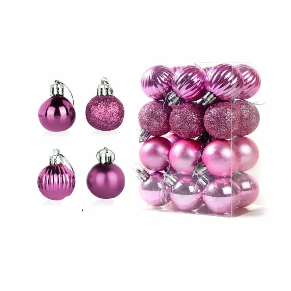 Boules de Noël Élégantes - Ensemble de 24 Ornements en Céramique