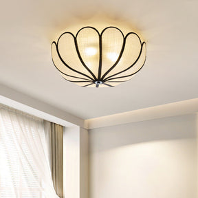 Lampe de Plafond en Rotin - Style Français avec Touche Moderne