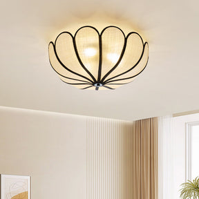 Lampe de Plafond en Rotin - Style Français avec Touche Moderne