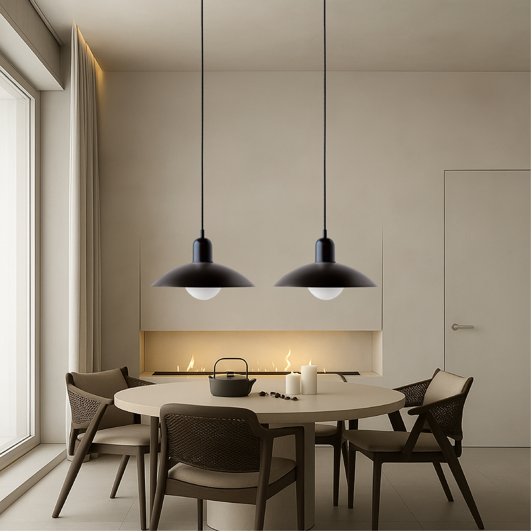 Lampe Suspendue Minimaliste - Design Scandinave et Atmosphère Chaleureuse