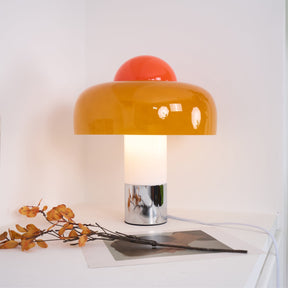 Lampe de Table Design Moderne - Abat-jour en Verre Orange Élégant