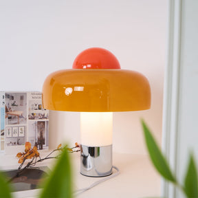 Lampe de Table Design Moderne - Abat-jour en Verre Orange Élégant