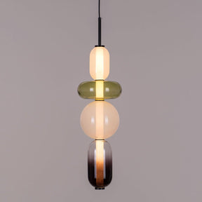 Luminaire Suspendu en Verre Coloré - Éclairage LED Ajustable et Élégant