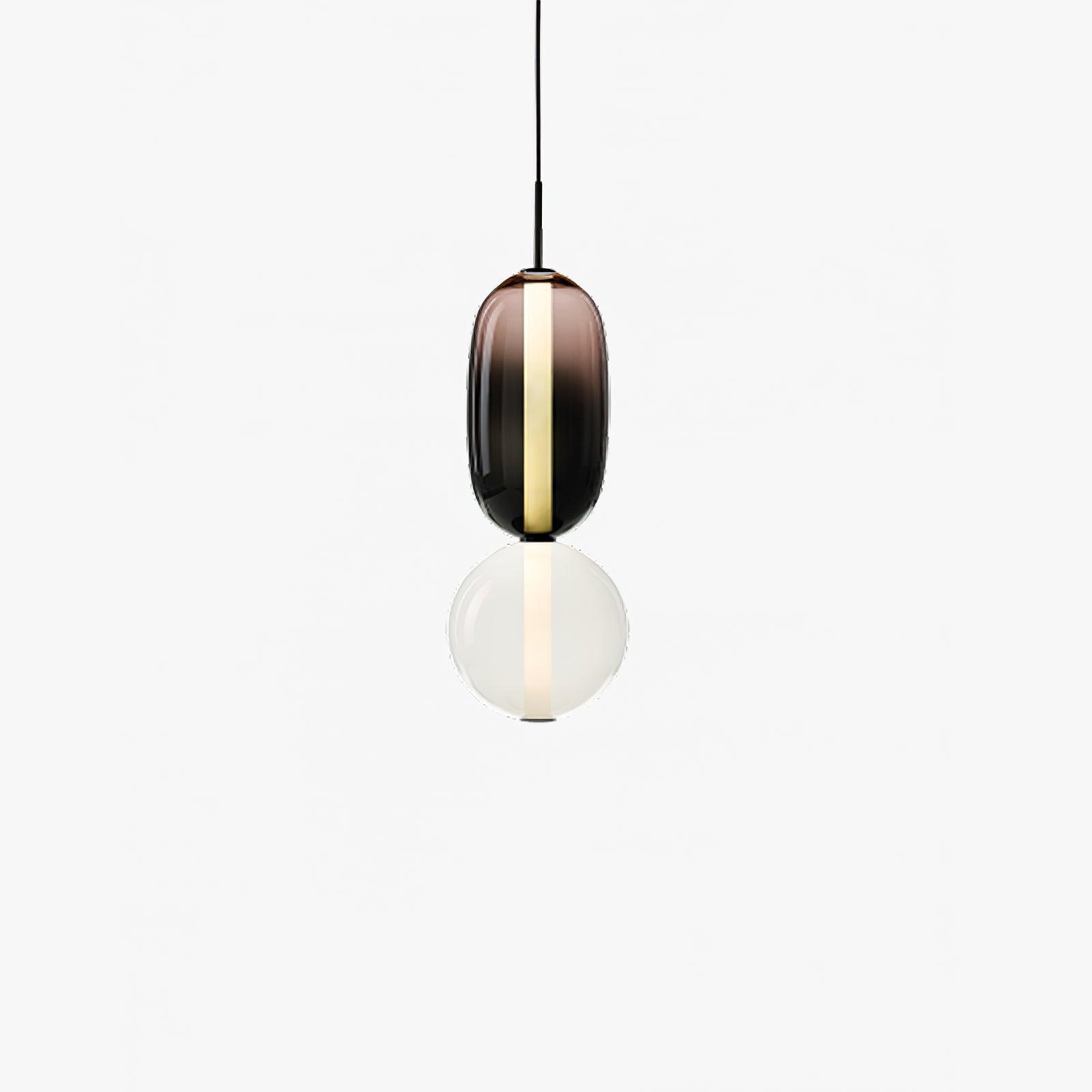 Luminaire Suspendu en Verre Coloré - Éclairage LED Ajustable et Élégant