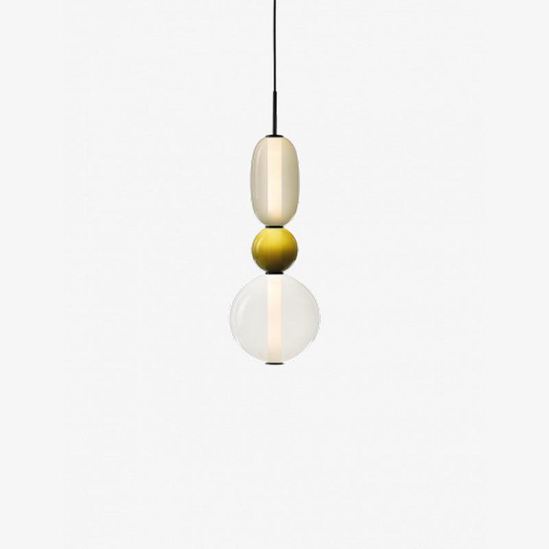 Luminaire Suspendu en Verre Coloré - Éclairage LED Ajustable et Élégant