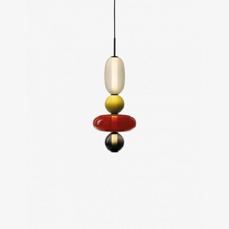 Luminaire Suspendu en Verre Coloré - Éclairage LED Ajustable et Élégant